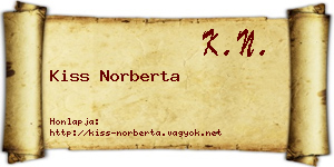 Kiss Norberta névjegykártya